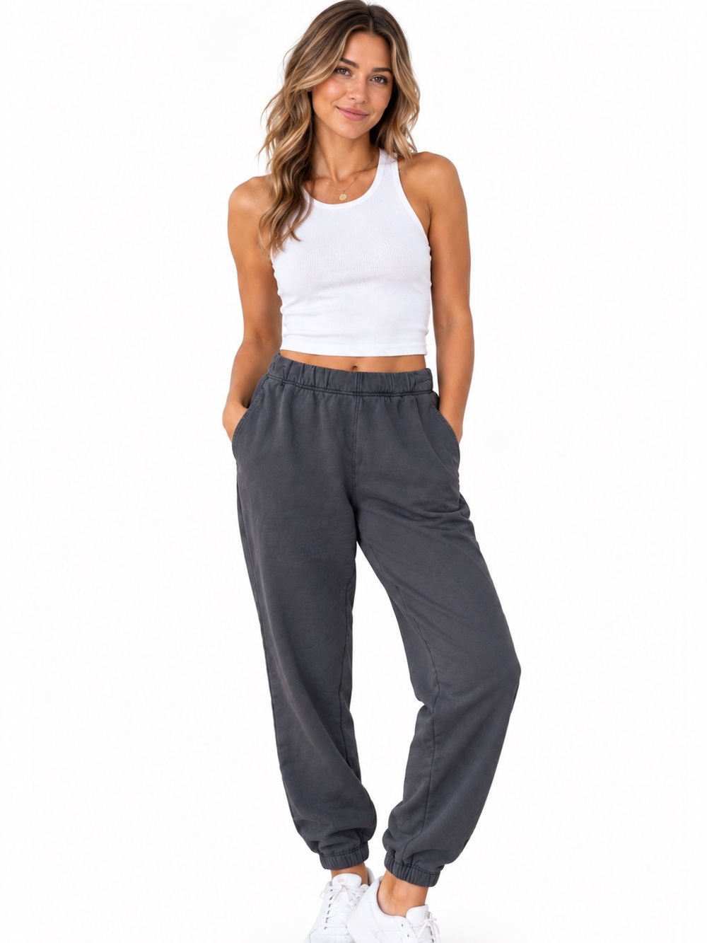 MATE the Label Washed Charcoal Gray Organic Cotton Joggers Sz S